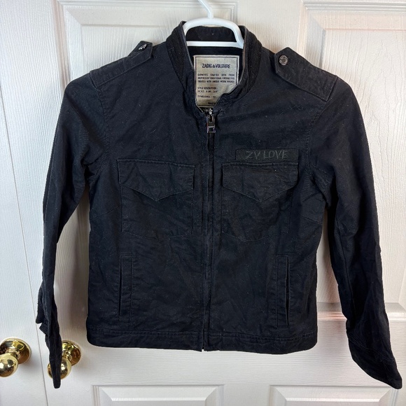 Zadig & Voltaire Kavy Heart Lightning Bolt Jacket Black - Picture 1 of 4